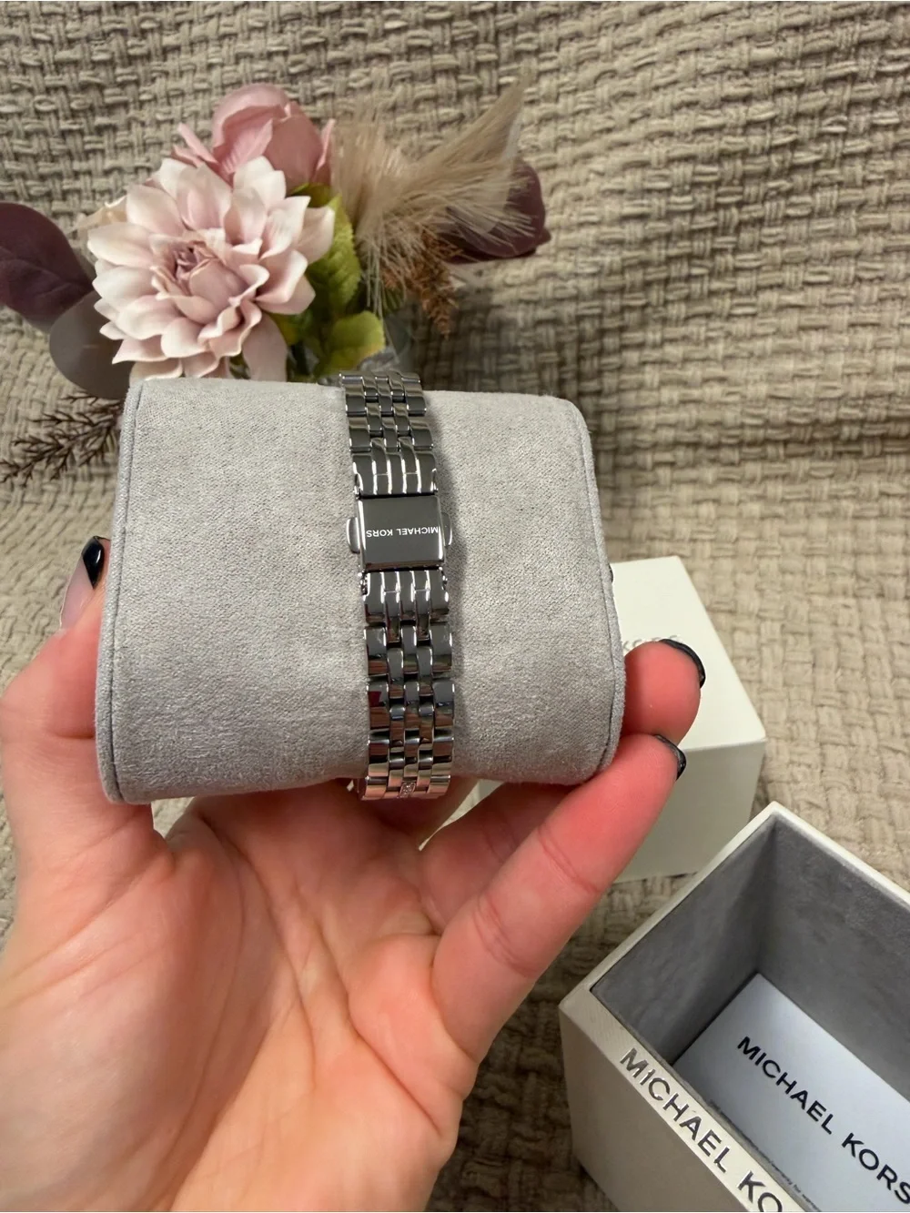 Michael Kors Silver-Tone Women's Bracelet Watch with White Dial